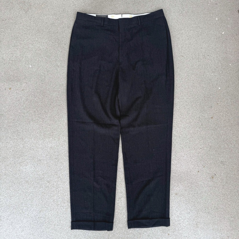 Banana Republic Mens 40L Dress Pants - Gray 100% Wool Cuffed Hem